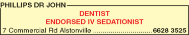 Phillips Dr John - Dentists Hobart 1